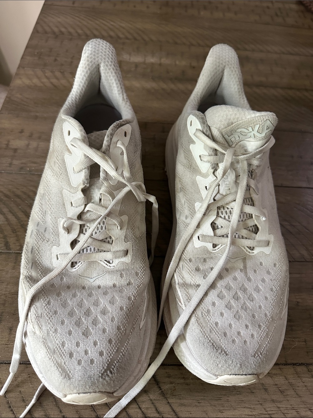 Hoka White Mesh Running Sneakers